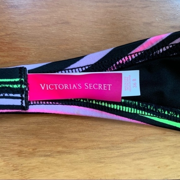 Victoria’s Secret Neon Striped Bikini Bra - Picture 3 of 4
